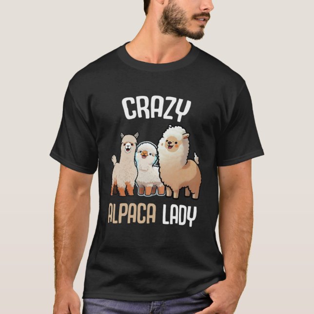 Camiseta Crazy Alpaca Lady Women s Cute Alpaca Lama Zoo  2 (Anverso)