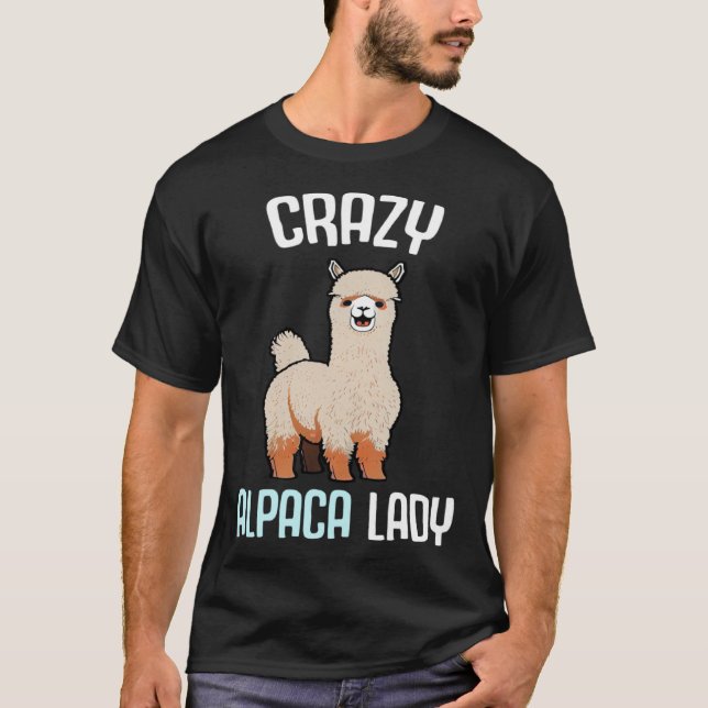 Camiseta Crazy Alpaca Lady Women s Cute Alpaca Lama Zoo  3 (Anverso)