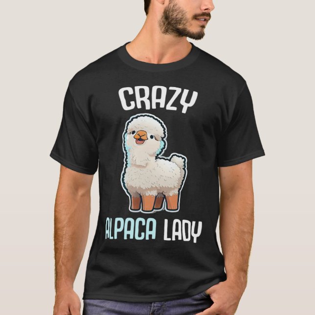 Camiseta Crazy Alpaca Lady Women s Cute Alpaca Lama Zoo  4 (Anverso)