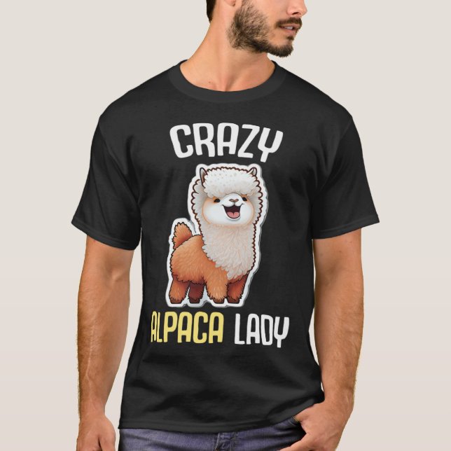 Camiseta Crazy Alpaca Lady Women s Cute Alpaca Lama Zoo  7 (Anverso)