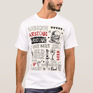 Camiseta Crazy BBQ: Whimsical Doodle Art