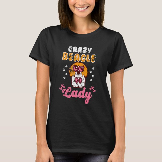Camiseta Crazy Beagle Lady Vintage (Anverso)