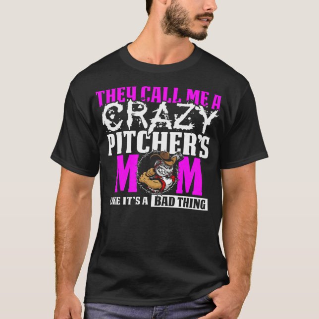 Camiseta Crazy Béisbol Pitchers Mamá bolsa de bebé (Anverso)