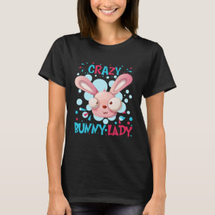 Camiseta Crazy Bunny Lady Easter Day Rodent Huevo Caza Cone