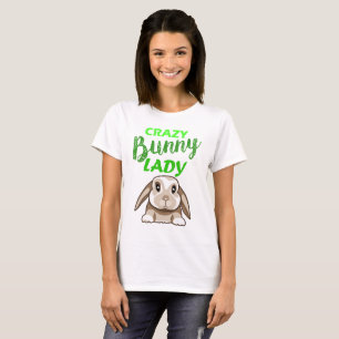 Camiseta Crazy Bunny Lady Rabbit/Bunny T-Shirt