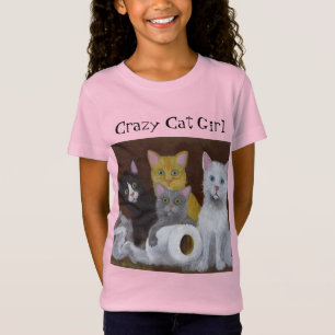 Camiseta Crazy Cat Chica T-Shirt