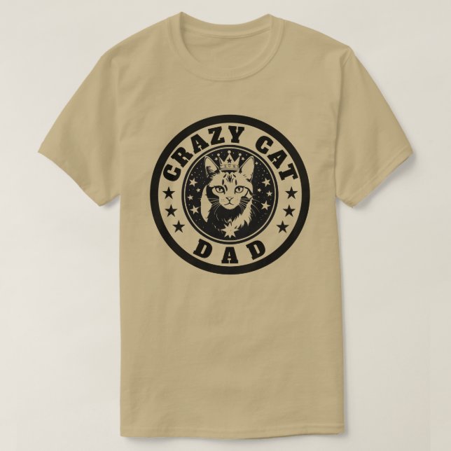 Camiseta Crazy Cat Dad Shirt (Diseño del anverso)