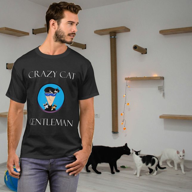 Camiseta crazy cat gentleman (Subido por el creador)