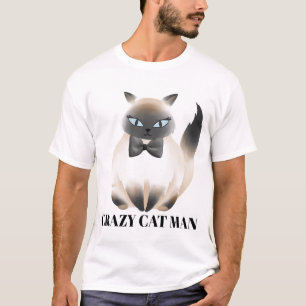 Camiseta Crazy cat hombre gracioso
