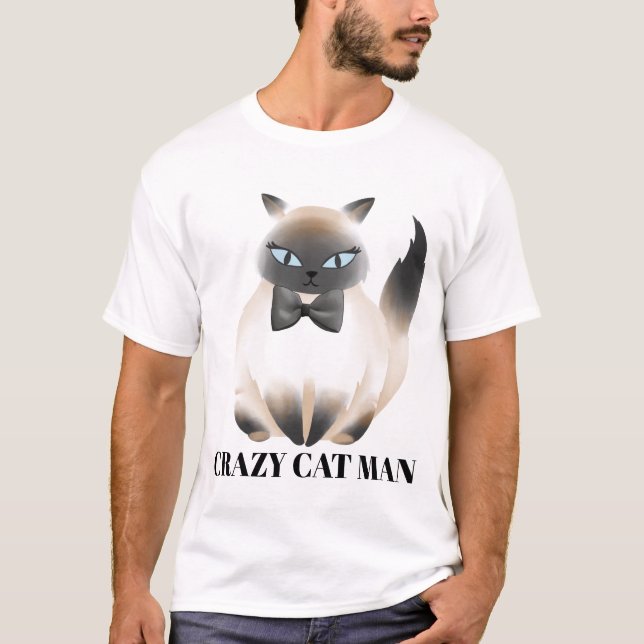Camiseta Crazy cat hombre gracioso (Anverso)