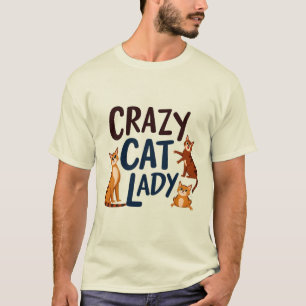 Camiseta Crazy Cat Lady Club - Cute Trio Kitty Design