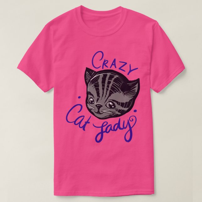 Camiseta Crazy Cat Lady Cuke Tigre Stripe Tabby Cat Art - (Diseño del anverso)