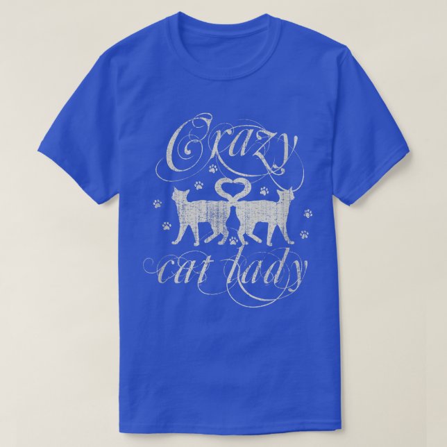 Camiseta Crazy Cat Lady Funny  (Diseño del anverso)