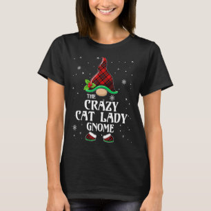 Camiseta Crazy Cat Lady Gnome Red Plaid Matanza Familia Chr