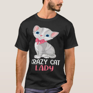 Camiseta Crazy Cat Lady Mujeres Gris Gato Madre Día Gato Mo