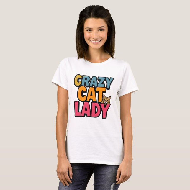 Camiseta Crazy Cat Lady T-Shirt (Anverso completo)