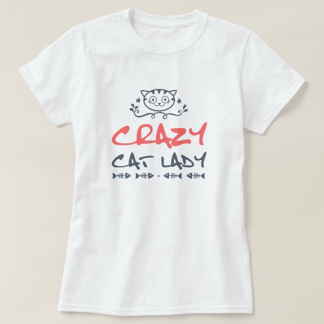 Camiseta Crazy Cat Lady T-Shirt (Diseño del anverso)