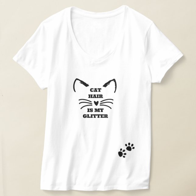 Camiseta Crazy Cat Lady T-Shirt - Cat Hair es mi Purpurina (Distribución )