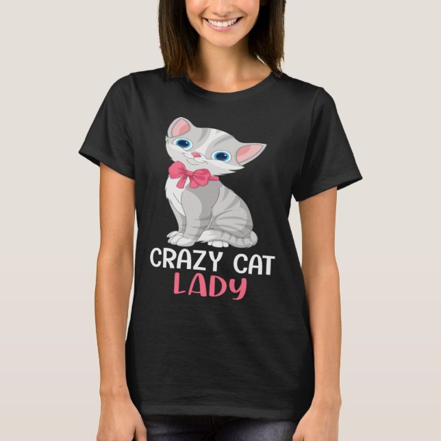 Camiseta Crazy Cat Lady  Women Gray Cat Mother s Day Cat Mo (Anverso)