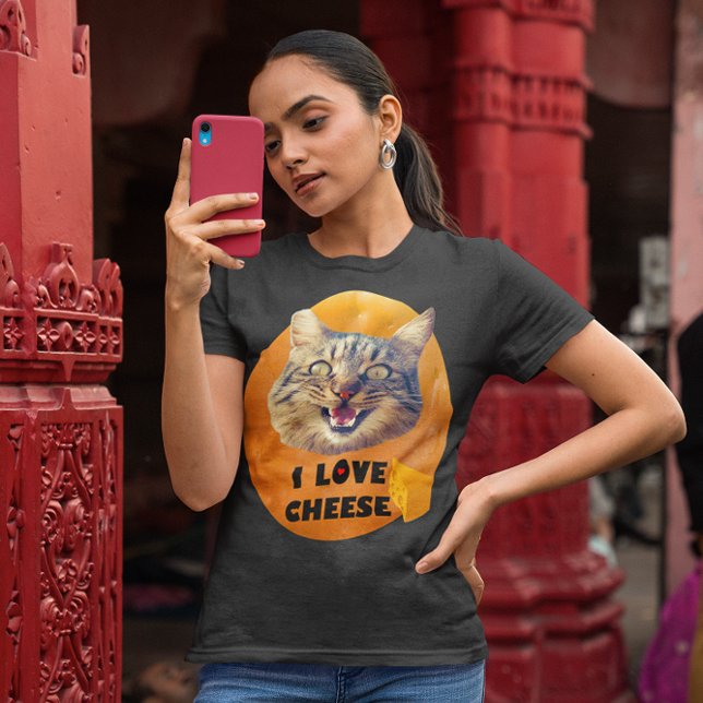 Camiseta Crazy Cat Love Cheee (I Love Cheese Cat Women's T-Shirt)