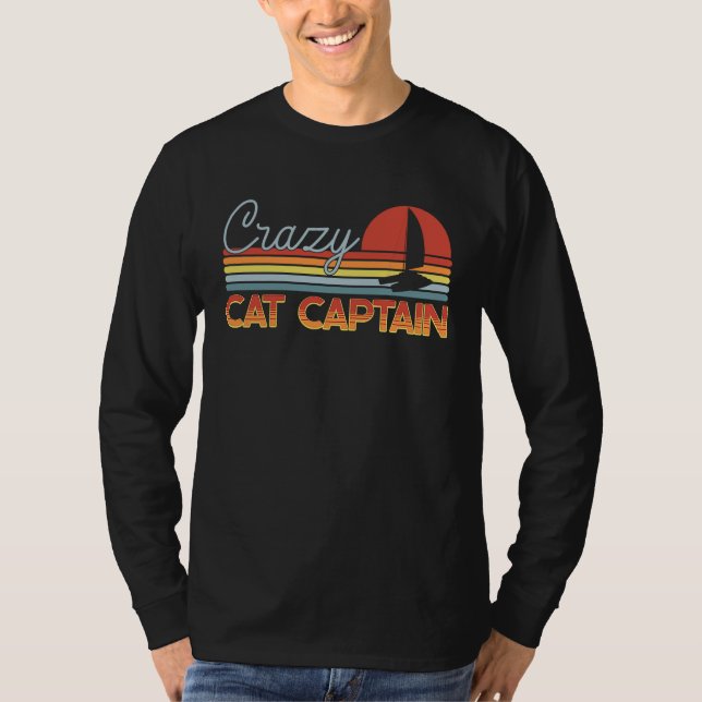 Camiseta Crazy Catamaran Captain Sailing Sailor (Anverso)