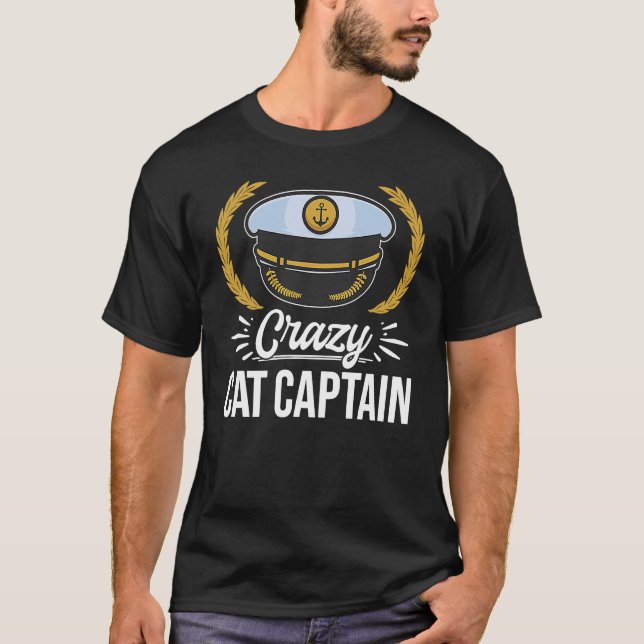 Camiseta Crazy Catamaran Captain Sailing Sailor  4 (Anverso)