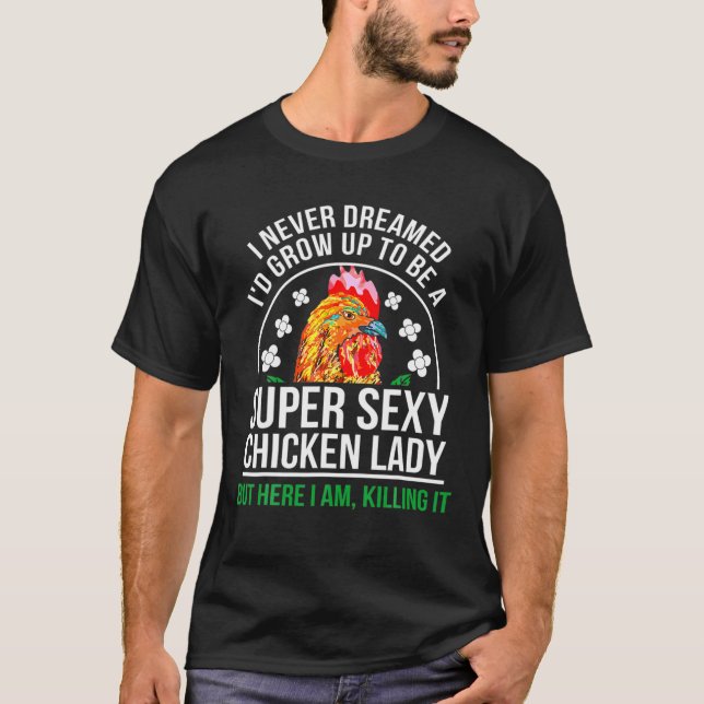 Camiseta Crazy Chicken Farmer Lady Mujeres (Anverso)