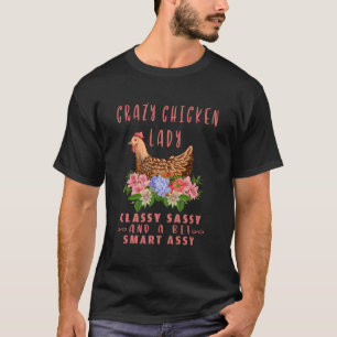 Camiseta Crazy Chicken Lady Farmer Mamá Mamá Mujeres Gif