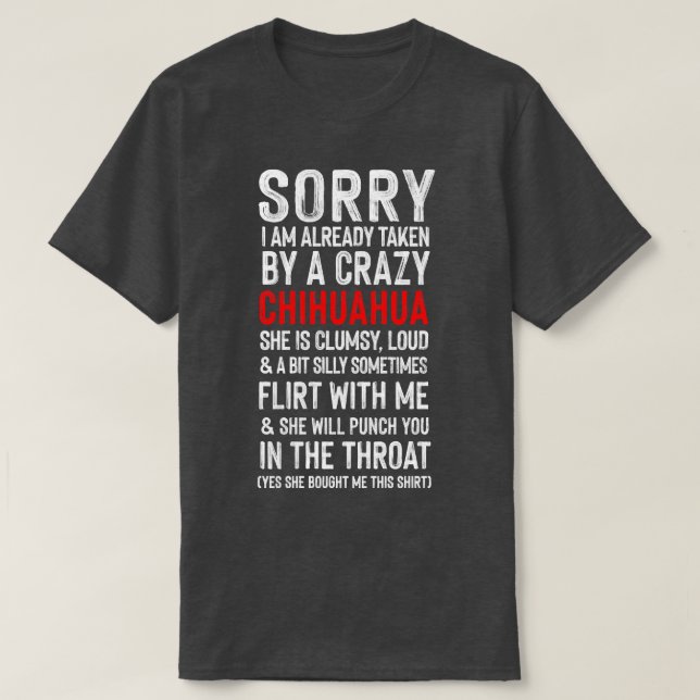 Camiseta Crazy Chihuahua Meme Humor (Diseño del anverso)