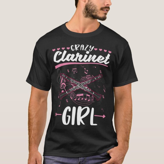 Camiseta Crazy Clarinet Girl Clarinetist (Anverso)