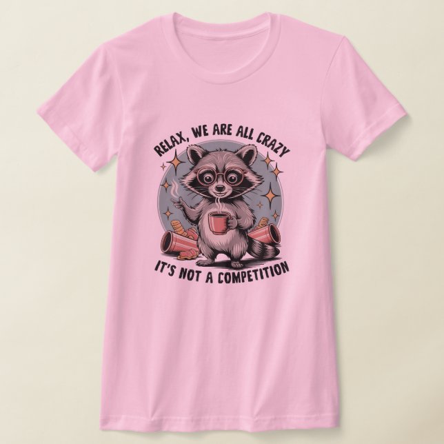 Camiseta Crazy Coffee Raccoon T-Shirt (Distribución)