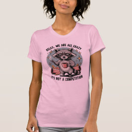 Camiseta Crazy Coffee Raccoon T-Shirt