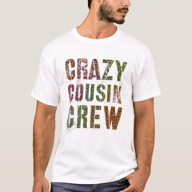 Camiseta CRAZY COUSIN CREW Leopard Print Funny Mawmaw Pawpa (Anverso)