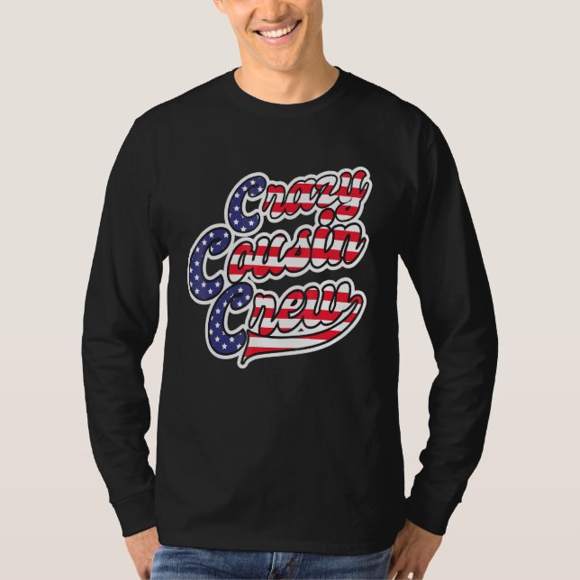 Camiseta Crazy Cousin Crew Patriotic Family Member Group Co (Anverso)