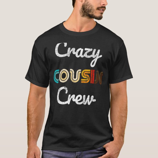 Camiseta Crazy Cousin Tripulación Viñeta 70s Mateo familiar (Anverso)