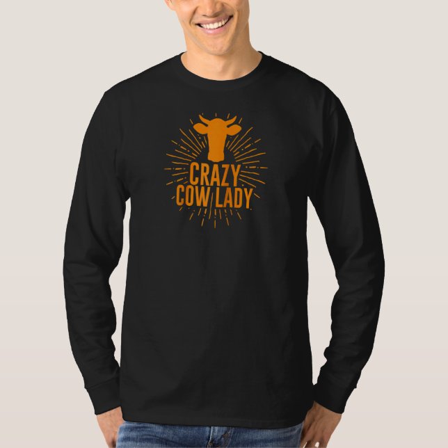 Camiseta Crazy Crazy Cow Lady Vaca Para Chicas Mujeres Vaqu (Anverso)