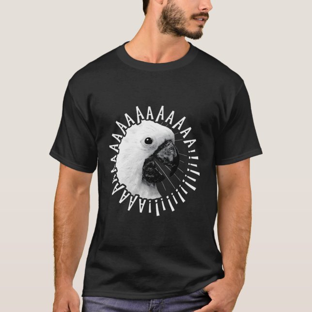 Camiseta Crazy Crazy Gritando Cockatoo Hoodie Parrot Bird (Anverso)