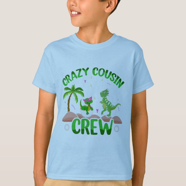 Camiseta Crazy Crew Dino Cousins (Anverso)