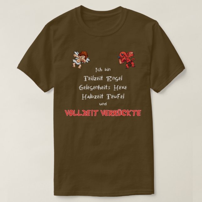 Camiseta Crazy Dabbing Con Devil Y Angel 1 (Diseño del anverso)