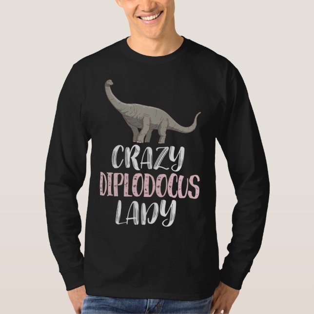 Camiseta Crazy Diplodocus Lady  Dinosaur (Anverso)