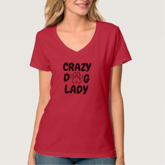 Camiseta Crazy Dog Lady Women's V-Neck T-Shirt 