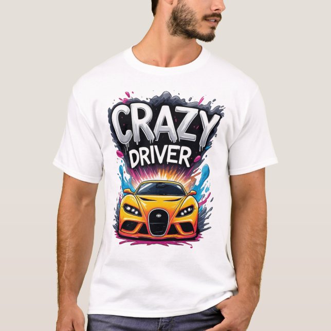 Camiseta Crazy Driver: Vibrant Graffiti Art (Anverso)