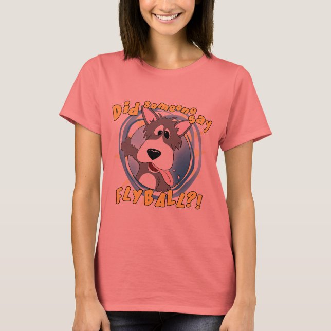 Camiseta Crazy Flyball Perro Damas Ringer T-Shirt (Anverso)