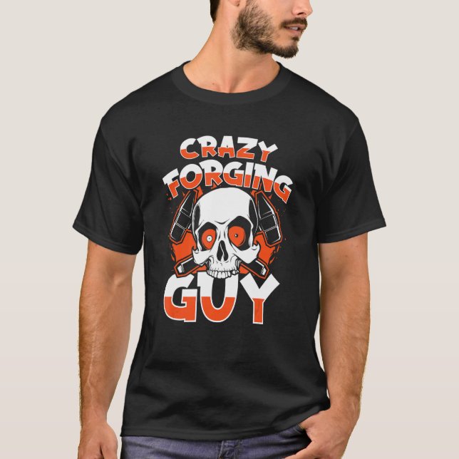 Camiseta Crazy Forging Guy Anvil Hobby Legend Forging Black (Anverso)