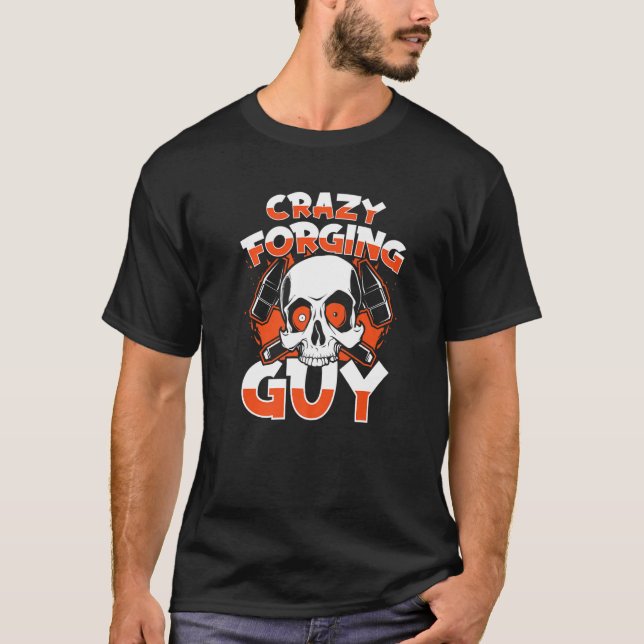 Camiseta Crazy Forging Guy Anvil Hobby Legend Forging Black (Anverso)