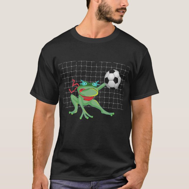 Camiseta Crazy Frog  Football Player - Funny Cartoon,  (Anverso)