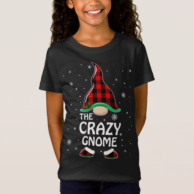 Camiseta Crazy Gnome Búfalo Jugar Familia Matanza Christma (Anverso)