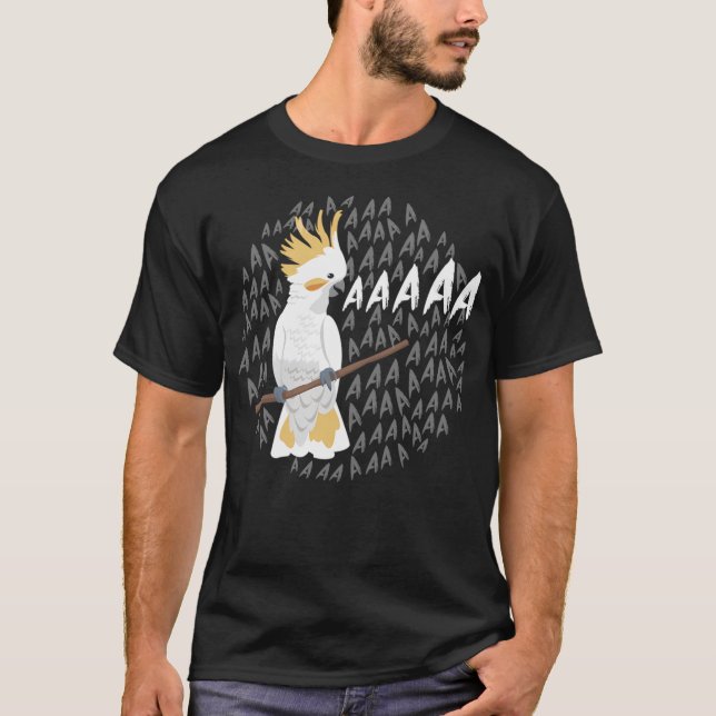 Camiseta Crazy Grito Cockatoo Bird Keeper Cockato Blanco (Anverso)