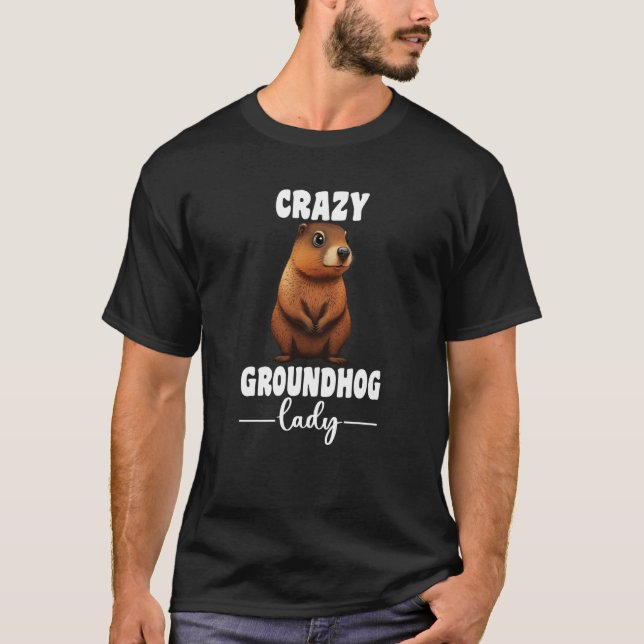 Camiseta Crazy Groundhog Lady Happy Groundhog Day 2023 Girl (Anverso)