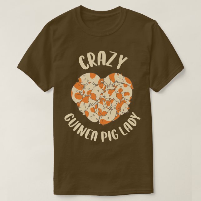 Camiseta Crazy Guinea Pig Lady  (Diseño del anverso)